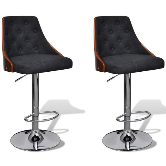 Tabourets de bar lot de 2 bois courbé et tissu
