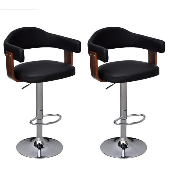 Tabourets de bar lot de 2 bois courbé