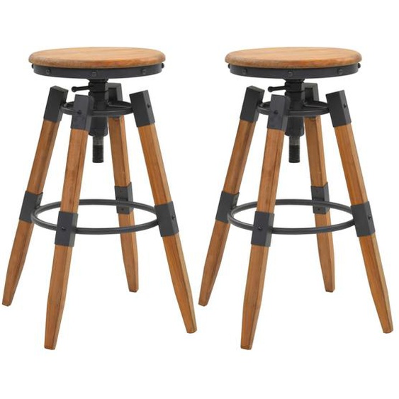 Tabourets de bar lot de 2 bois de sapin solide