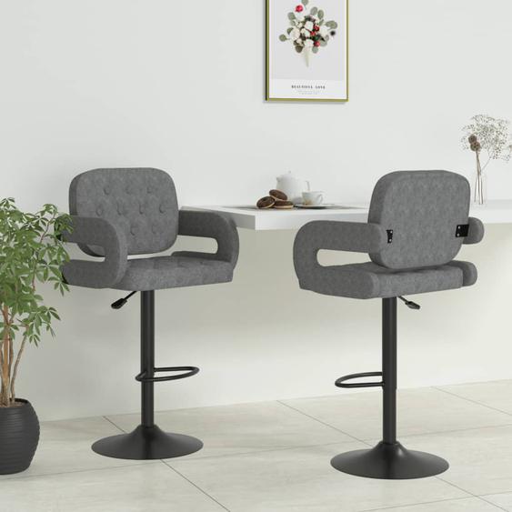 Tabourets de bar lot de 2 gris clair tissu