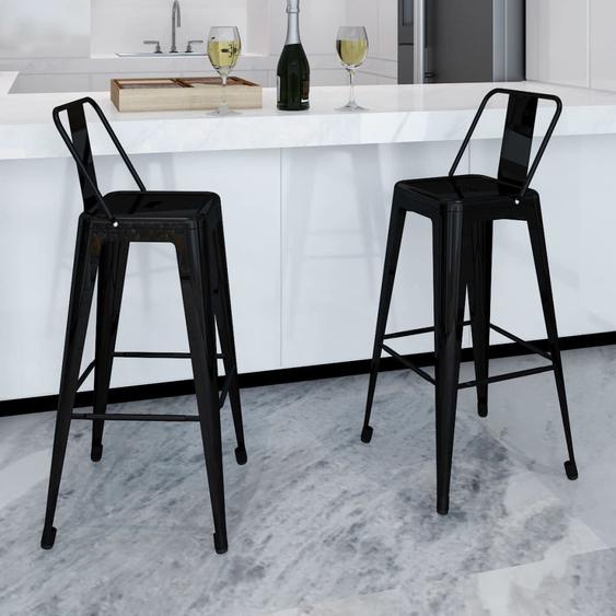 Tabourets de bar lot de 2 noir acier