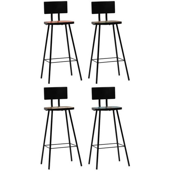 Tabourets de bar lot de 4 bois massif de récupération