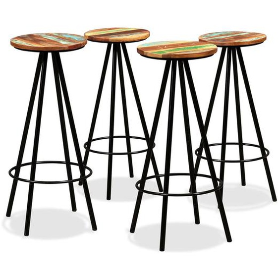 Tabourets de bar lot de 4 bois massif de récupération