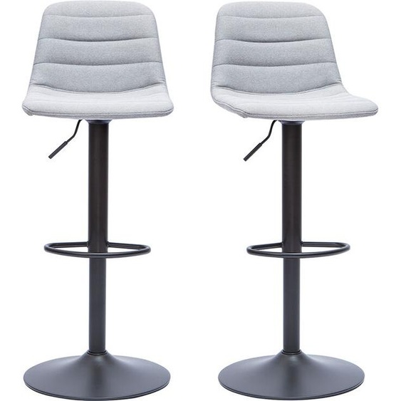 Tabourets de bar réglables en tissu gris clair et métal (lot de 2) SAURY