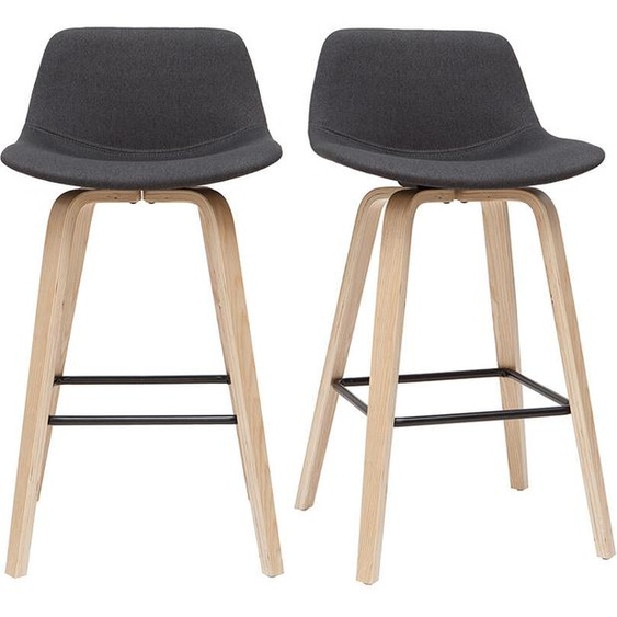 Tabourets de bar scandinaves gris foncé H65 cm (lot de 2) NONIE