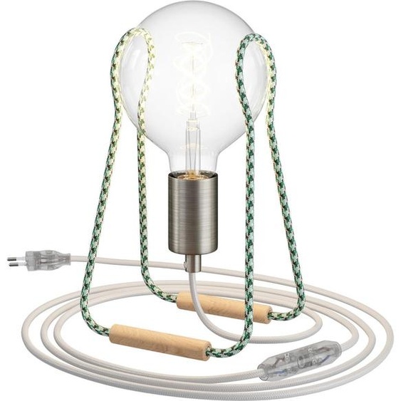 Taché Metal, lampe de table avec câble textile, interrupteur et fiche à 2 pôles