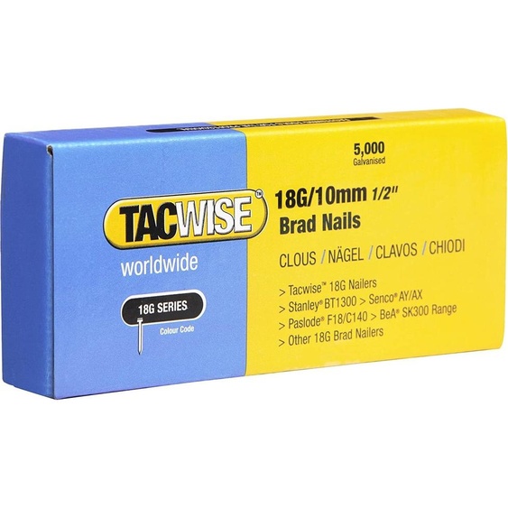 TACWISE 392 Clous pour agrafeuse 180/10 mm (18G/10), sans tête