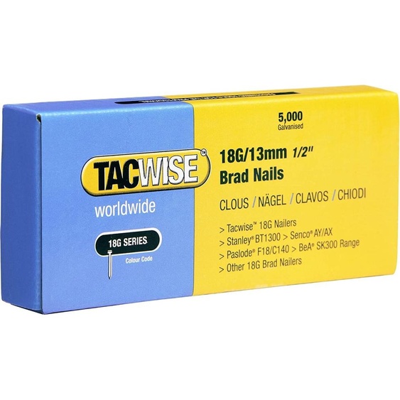 TACWISE Clous à tige 18G/13mm galvanisés 5.000 pièces