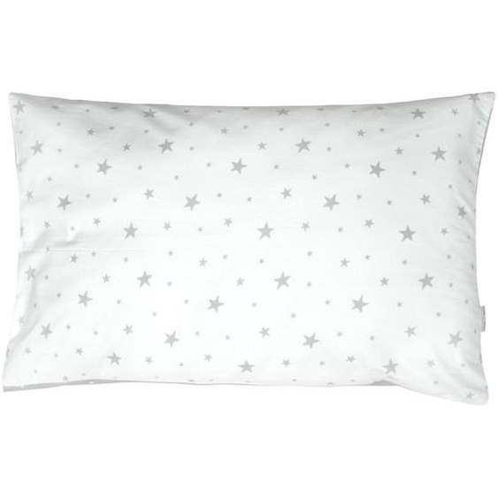 Taie Doreiller En Coton Réversible Stella Stella, Imprimé Étoiles Blanc,
