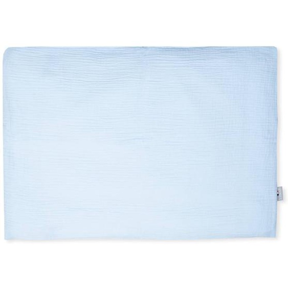 Taie Doreiller Unie En Double Gaze De Coton Bleu