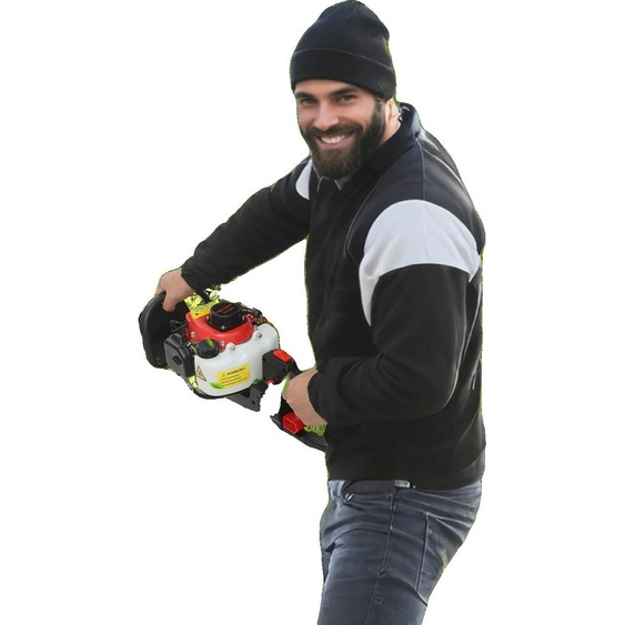 Taille-haie, design double lame, moteur deux temps puissant, noir