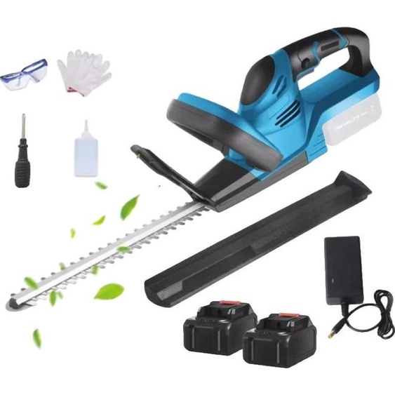 Taille-haie, design sans fil, lames SK5, bleu, Avec 2XBattery
