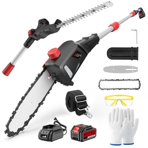 Taille-haie et scie délagage 2-en-1, sans fil, 18 V, 40 cm, rouge