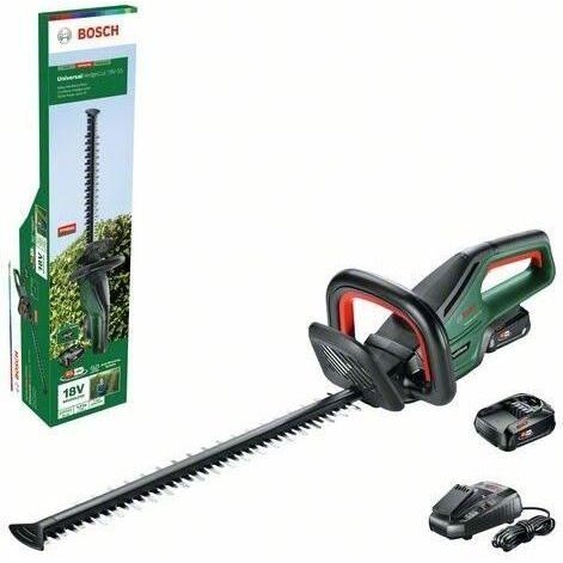 Taille-haies Bosch - UniversalHedgeCut 18V-55 (Longueur de la Lame 55 cm, livré dans une boîte en carton) + batteries chargeur