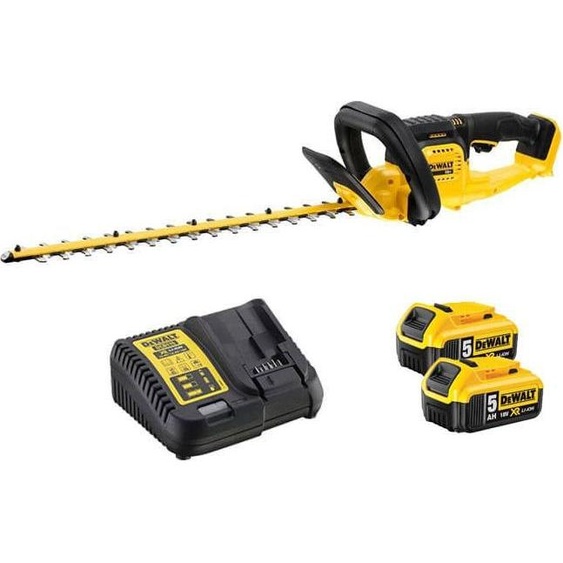 Taille haies sans fil 18V XR Li-Ion lamier de 55 cm (2x5,0 Ah) - DEWALT DCMHT563P2