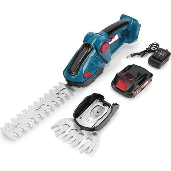 Taille-haies sans fil, design 2 en 1, angle de coupe réglable, 1 batterie