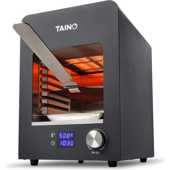 TAINO Beef-Grill électrique Gril à chaleur supérieure Gril à steak 800 degrés Gril haute performance Acier inoxydable noir