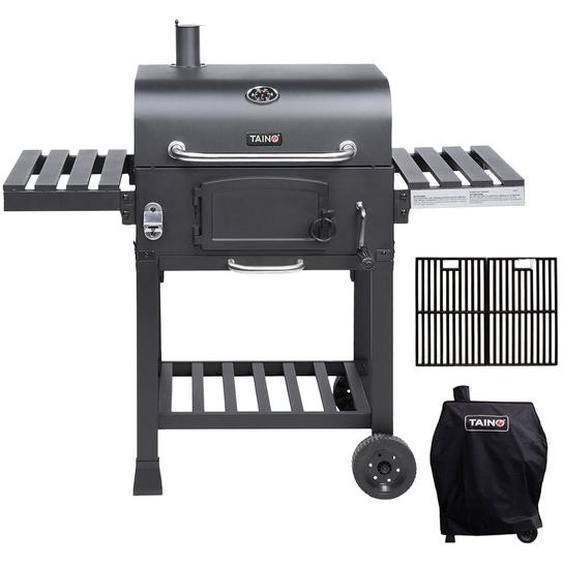 TAINO HERO XL Smoker Barbecue au charbon de bois Barbecue au charbon de bois Chariot de cuisson, grilles en fonte et couvercle inclus