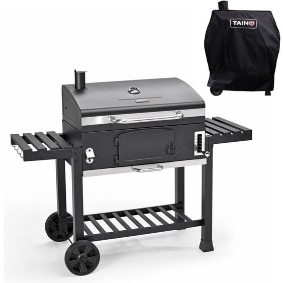 Taino - hero xxl Set Fumoir bbq Chariot de cuisson au charbon de bois Barbecue Fumoir Hotte