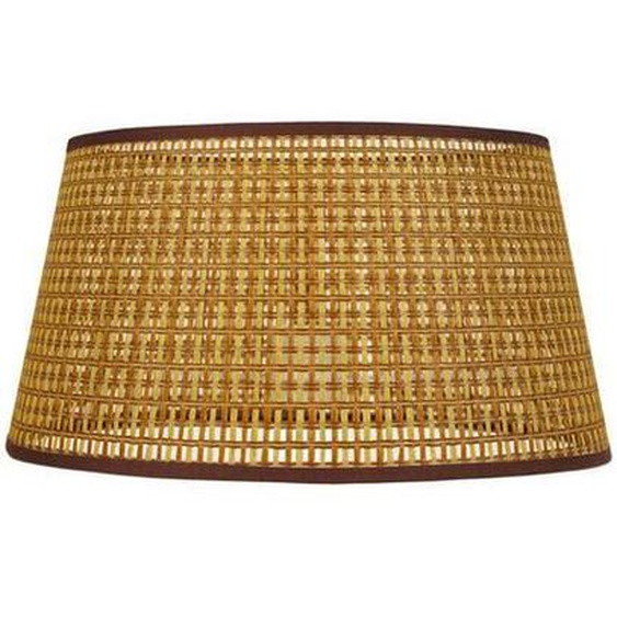 TAMBOUR 35-Abat-jour conique jute tambour marron 1 ampoule E27 Style: urbain D35xH20cm