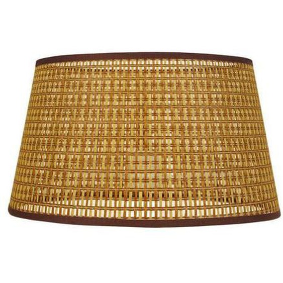 TAMBOUR 40-Abat-jour conique jute tambour marron 1 ampoule E27 Style: urbain D40xH30cm
