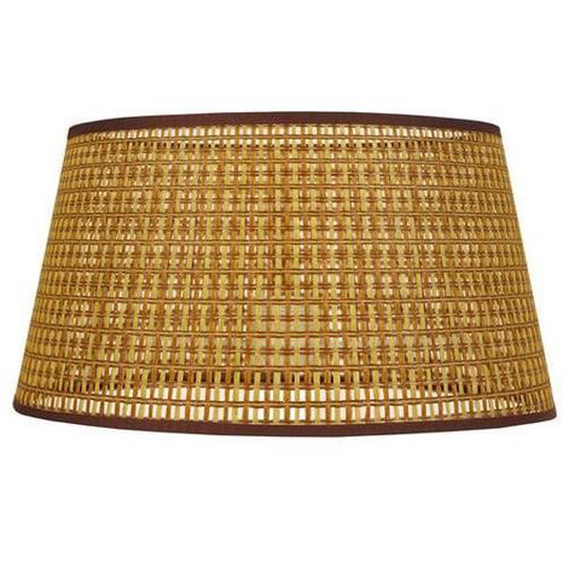 TAMBOUR 45-Abat-jour conique jute  tambour marron 1 ampoule E27 Style: urbain D45xH27cm