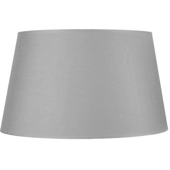 TAMBOUR 50-Abat-jour conique tissu tambour gris 1 ampoule E27 Style: urbain D50xH30cm