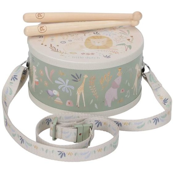 Tambour En Bois Safari Friends Vert, Multicolore, Bois