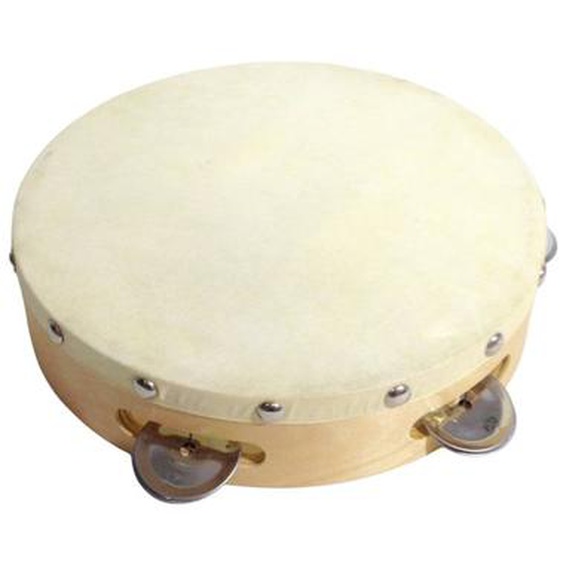 Tambourin Avec 5 Cymbalettes Beige