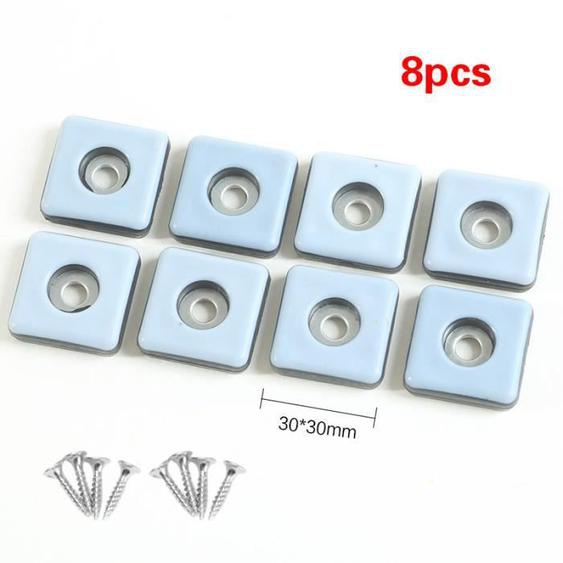Tampons glisseurs de meubles - Polymères - 30x30mm - 8 pièces - Protection pour sols - Réutilisables