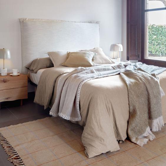 Tanit - Tête de lit en lin 160x100cm - Couleur - Blanc
