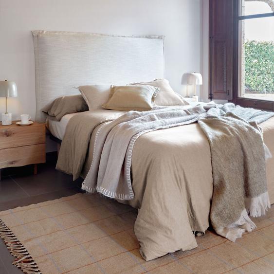 Tanit - Tête de lit en lin 200x100cm - Couleur - Blanc