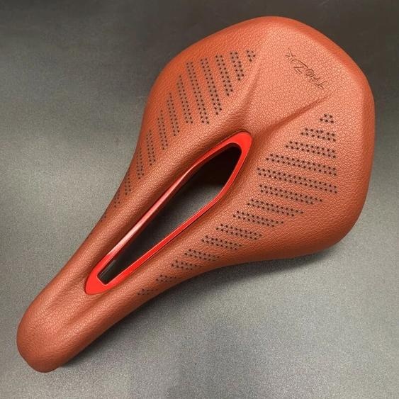 Taozik Selle de vélo vintage en fibre de verre imitation cuir marron 165 mm, faite à la main, avec rail en acier
