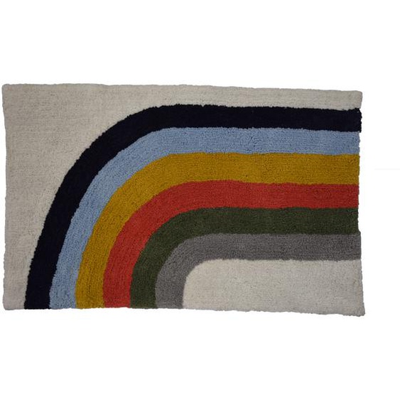 Tapis 50x80cm Arc-en-ciel coton tufté multicolore