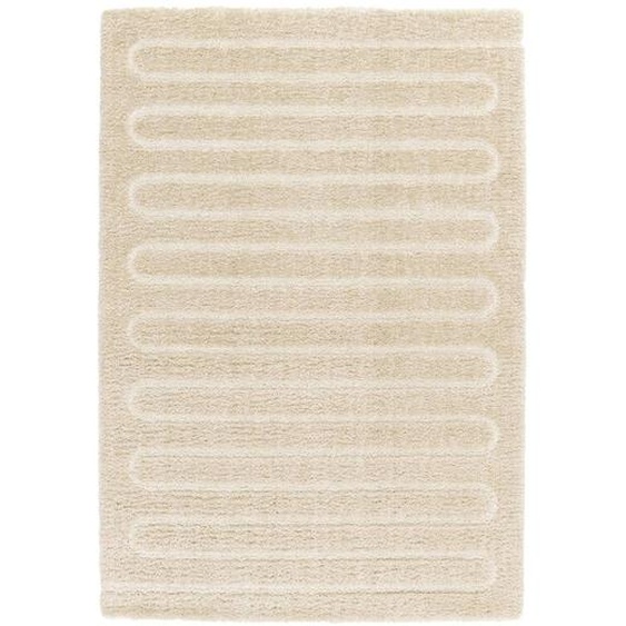 Tapis À Relief En Polyester Recyclé Eolya Beige Sable