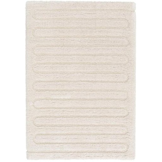 Tapis À Relief En Polyester Recyclé Eolya Blanc Pur