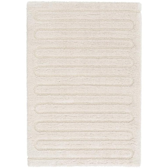 Tapis À Relief En Polyester Recyclé Eolya Blanc Pur
