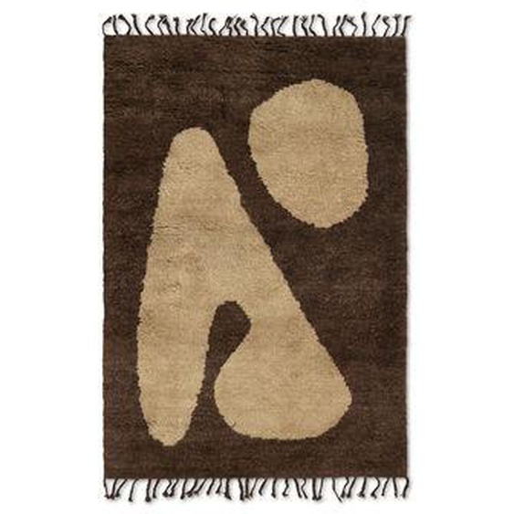 Tapis Abstract Large  marron / 180 x 120 cm - Noué main - Ferm Living