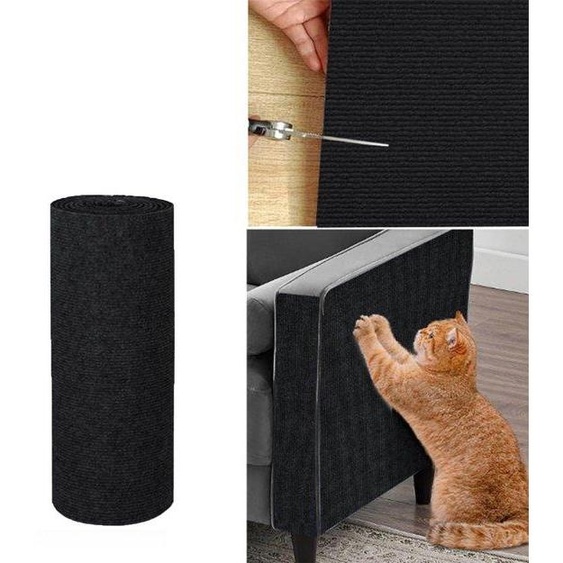 Tapis anti-rayures 40 x 200 cm, autocollant, noir