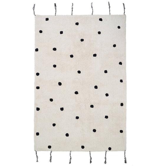 Tapis Chambre Enfant Coton Lavable À Pois Nümi Black
