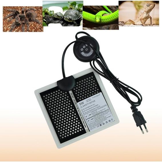 Tapis chauffant pour reptiles, avec contrôle de la température à 7 boutons, 5W, 15x14 cm, pour serpents, lézards et geckos