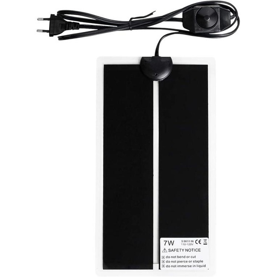 Tapis chauffant pour terrarium, dimensions 15 x 28 cm, étanche, avec réglage de température (0-35°C), pour une croissance optimale