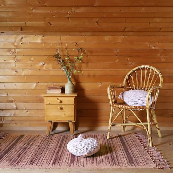 Tapis Coton Imprimé Style Bohème Loomy Rose Liège