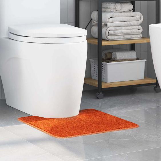 Tapis de bain antidérapant avec découpe pour toilette Orange