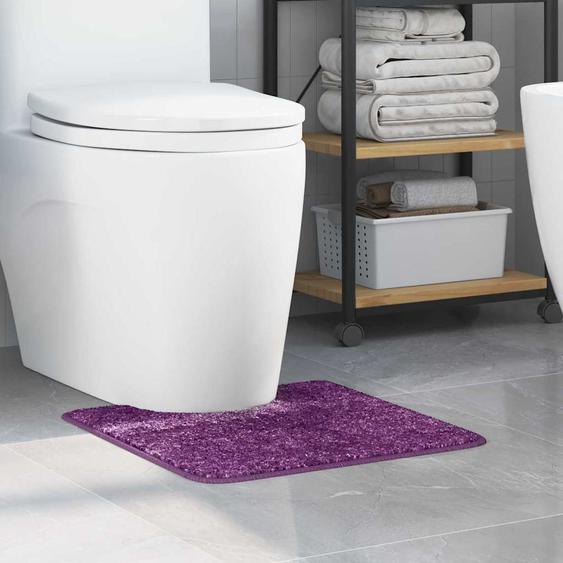 Tapis de bain antidérapant avec découpe pour toilette Violet