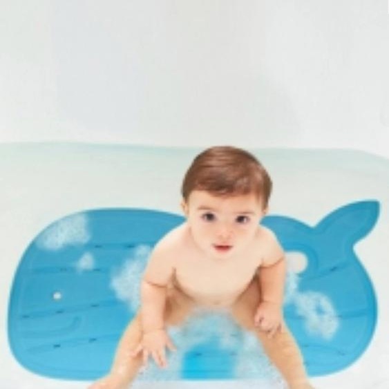 Tapis de bain baleine Moby bleu