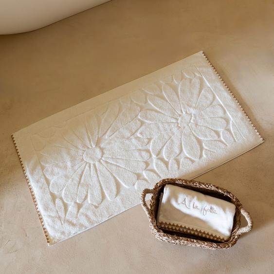 Tapis de bain coton bio À la folie ivoire