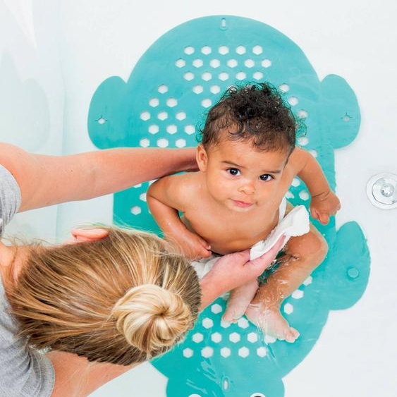 Tapis de bain et rangement 2 en 1 bleu