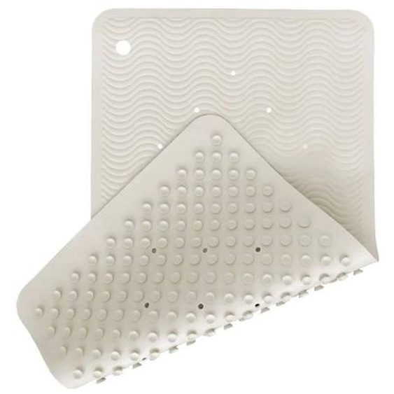 Tapis De Bain Rectangle Antidérapant 39.5cm X 69.5cm En Caoutchouc Marble Gris