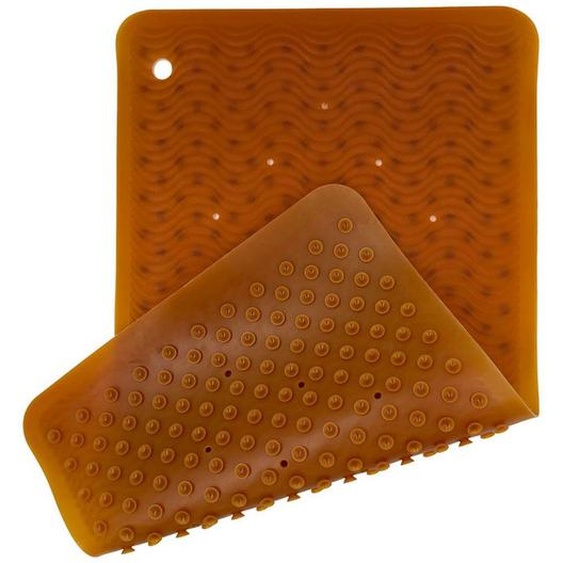 Tapis De Bain Rectangle Antidérapant 39.5cm X 69.5cm En Caoutchouc Naturel Marron
